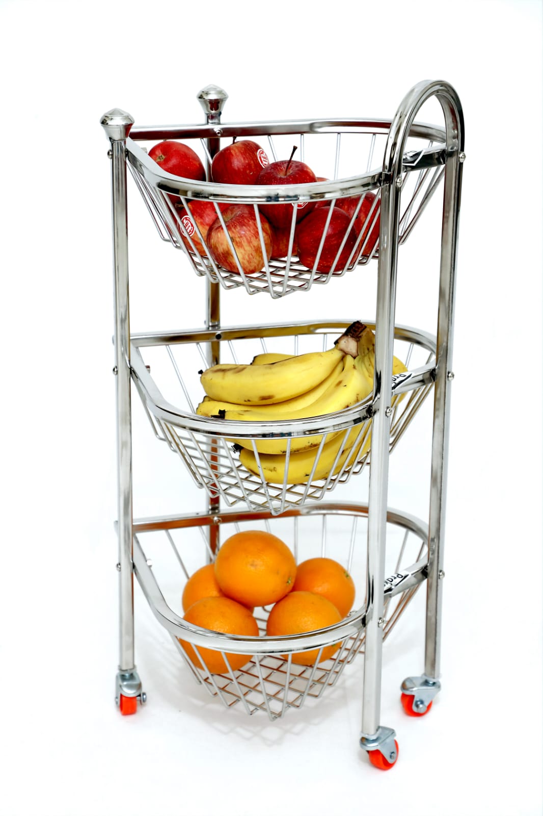 Heart Shape 3-Layer Stainless Steel Fruit & Vegetable Trolley