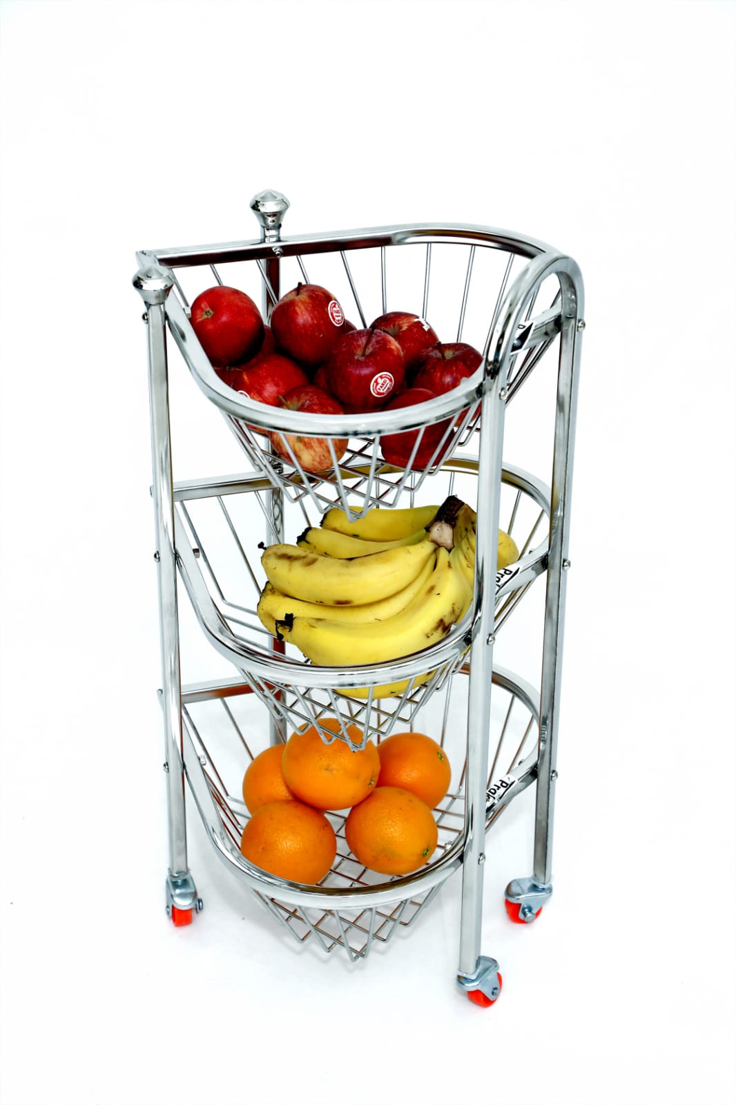 Heart Shape 3-Layer Stainless Steel Fruit & Vegetable Trolley