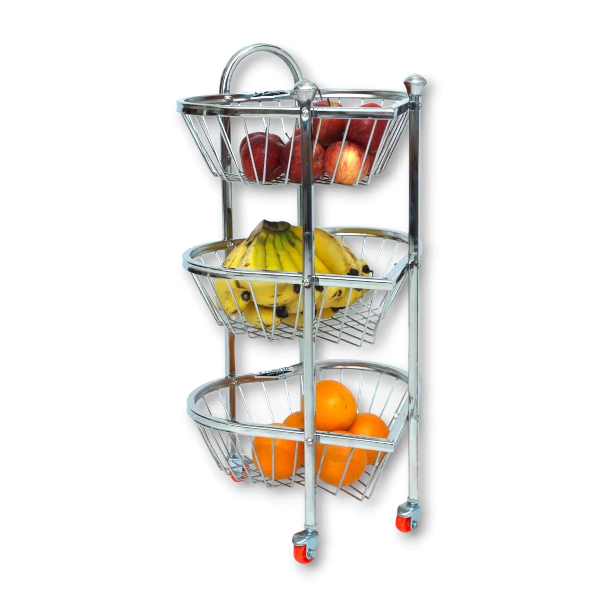 Heart Shape 3-Layer Stainless Steel Fruit & Vegetable Trolley