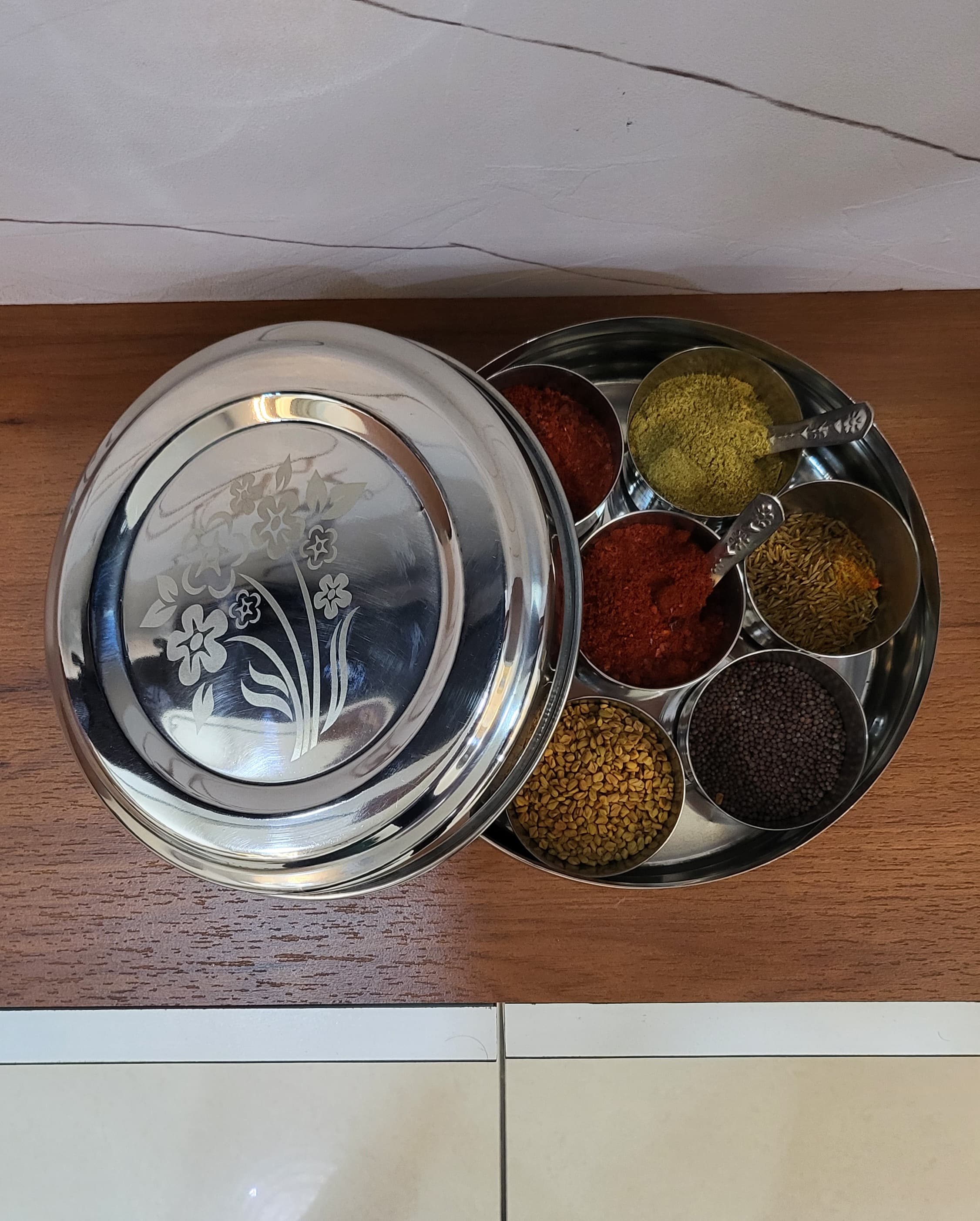 Organize your spices in style with our premium masala box, crafted to perfection for every Indian kitchen.