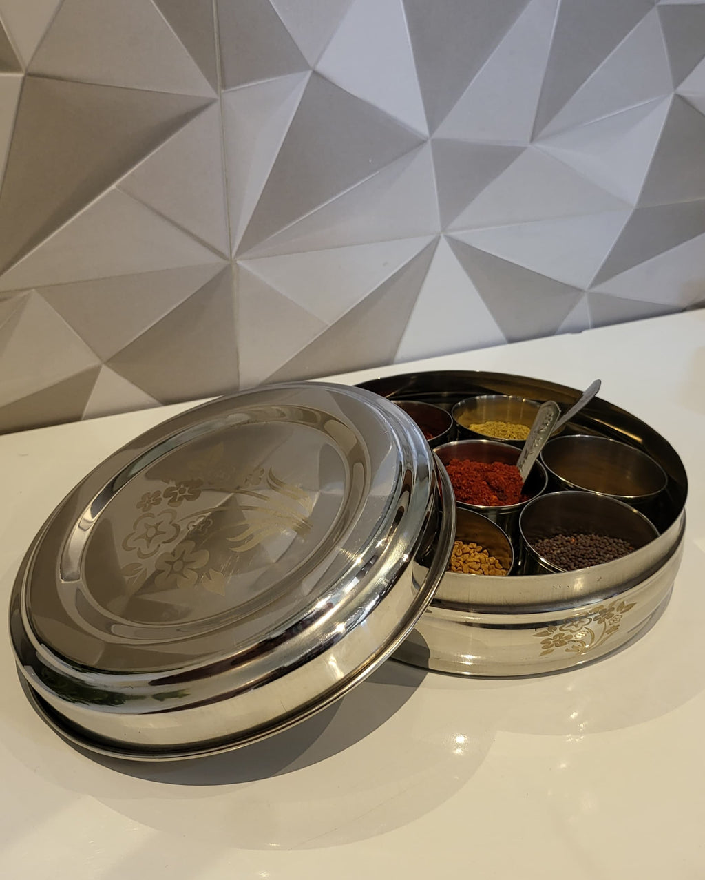 Organize your spices in style with our premium masala box, crafted to perfection for every Indian kitchen.