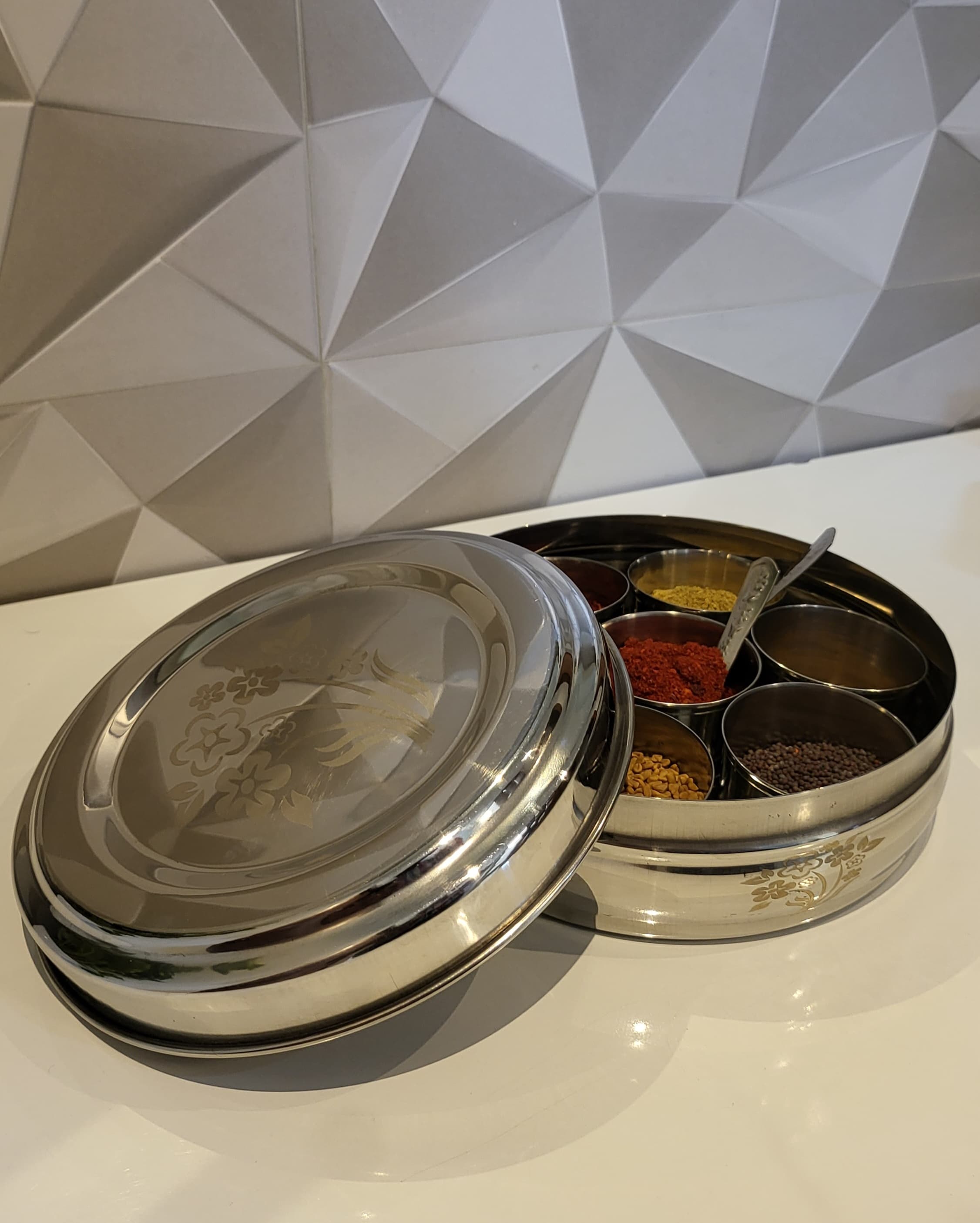 Organize your spices in style with our premium masala box, crafted to perfection for every Indian kitchen.