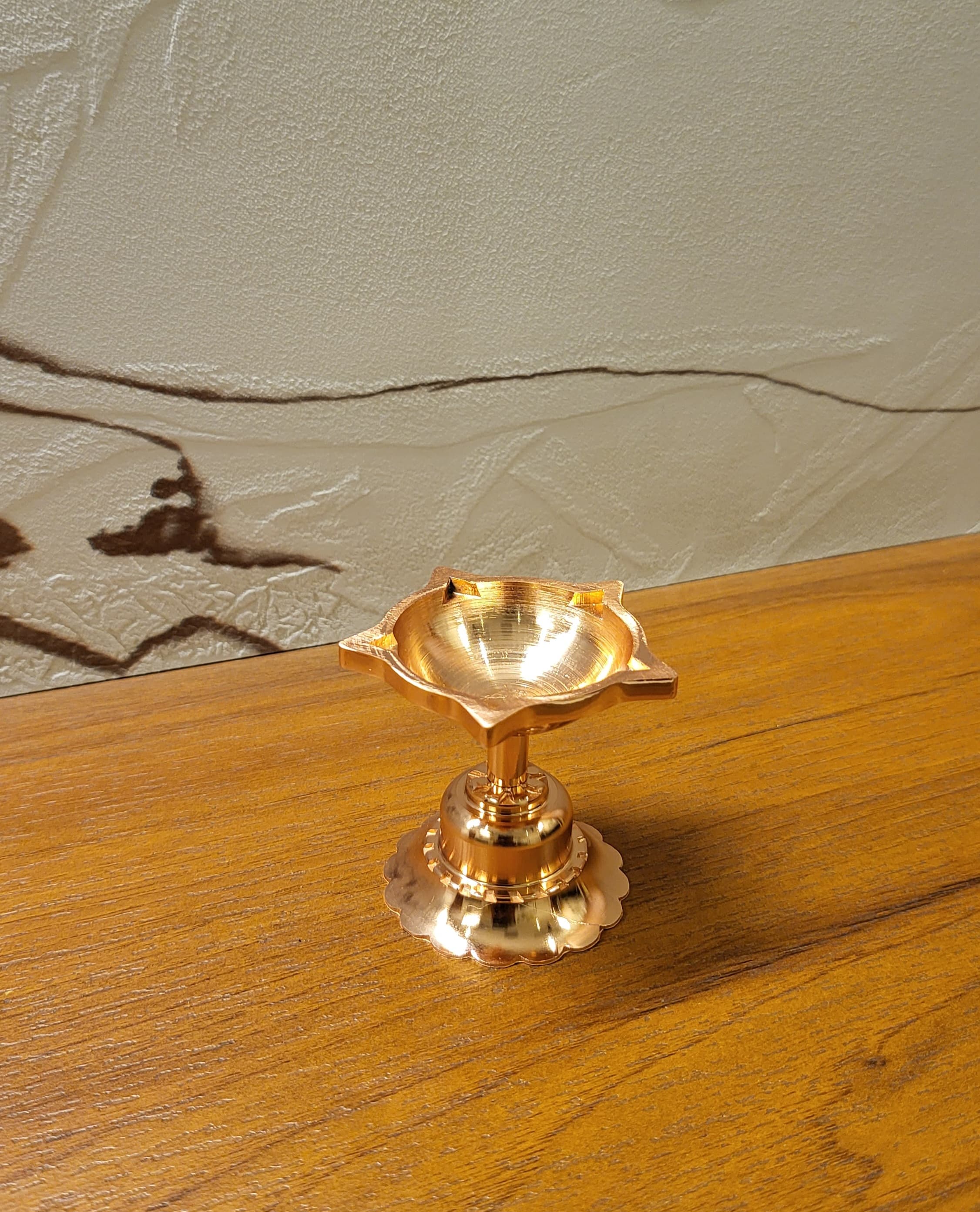 Premium Heavy-Weight Brass (Pital) Diya for Pooja