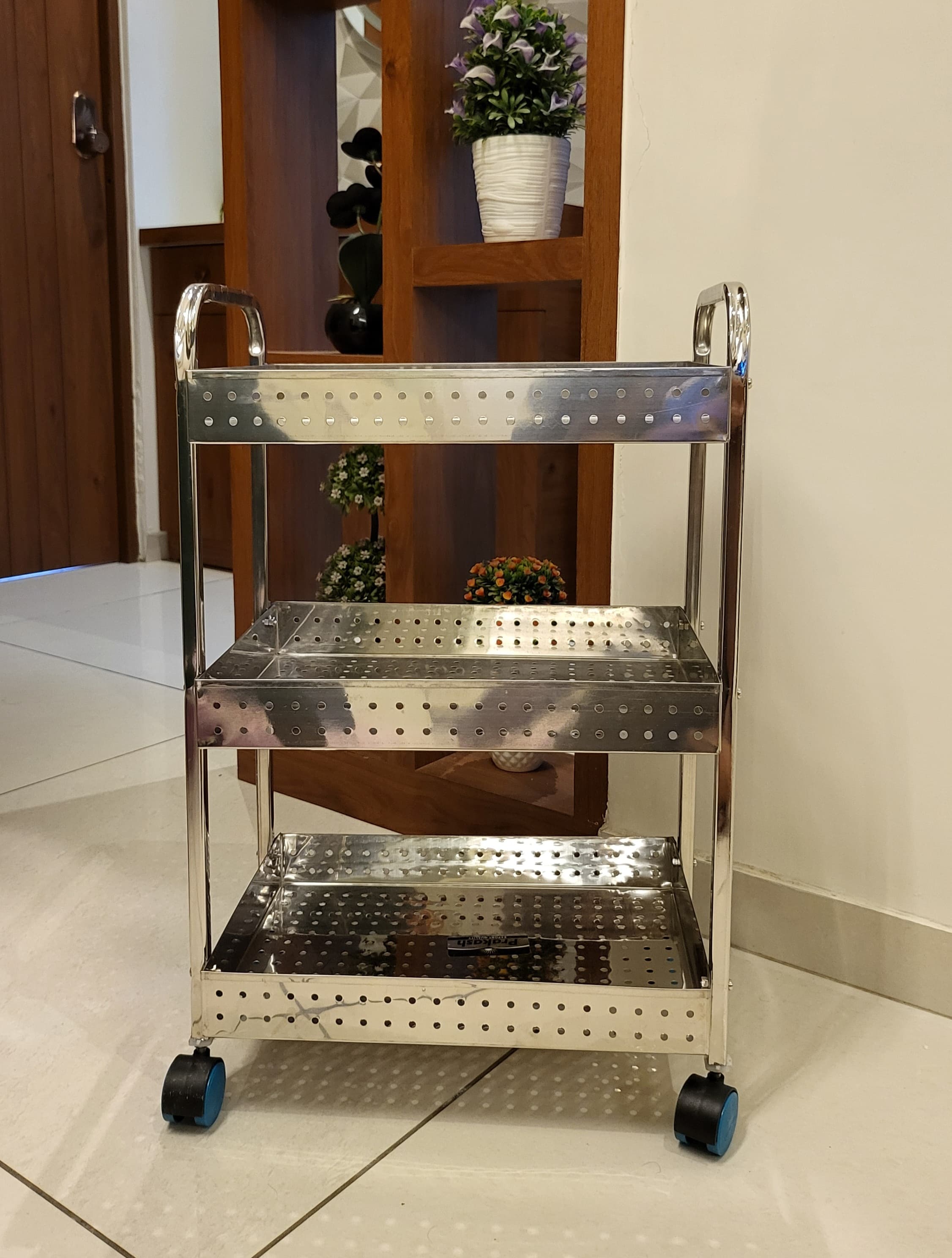 3-Layer Stainless Steel Fruits & Vegetable Trolley