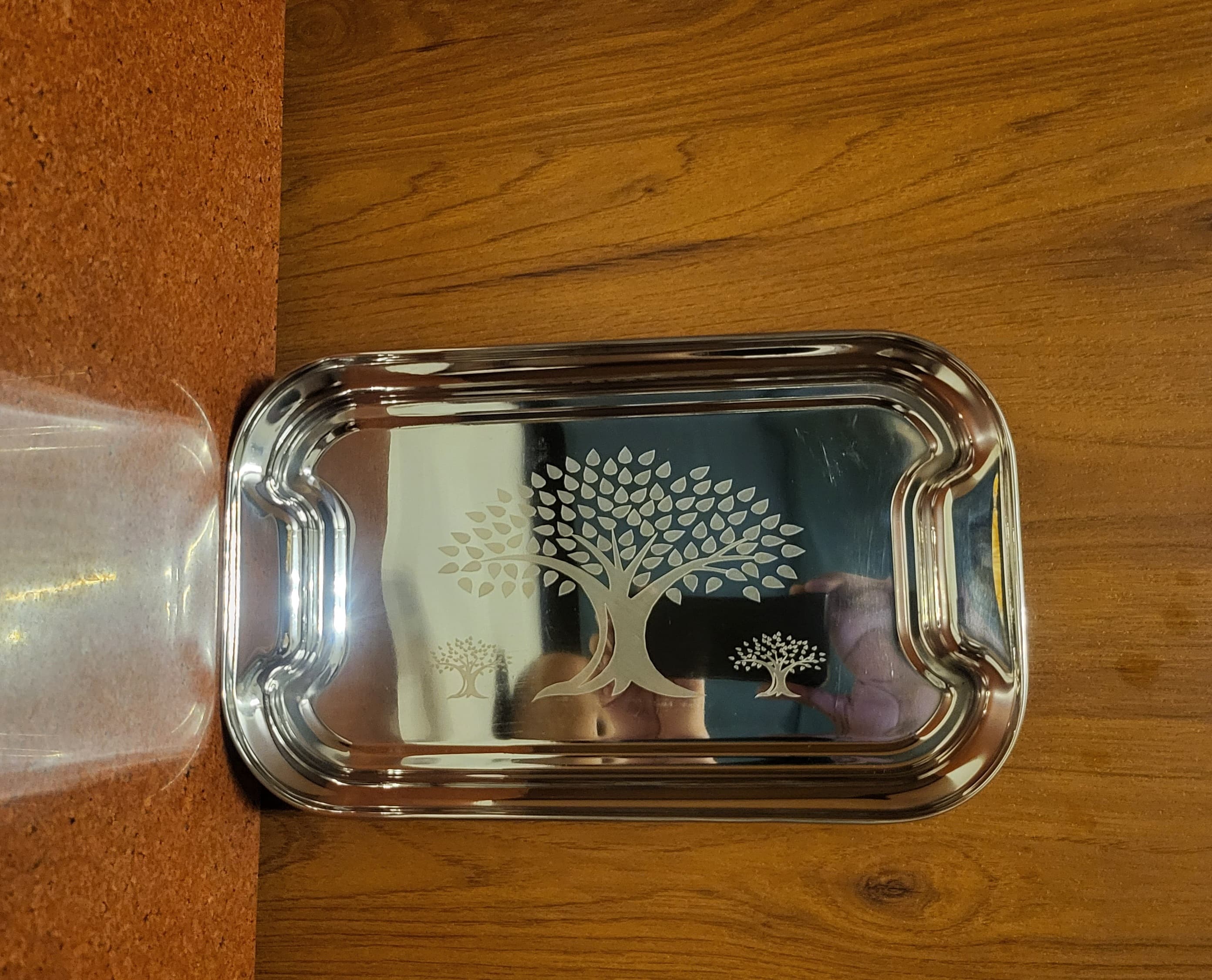 Stainless Steel Lemon Tray with Tree Design – Multipurpose Serving Tray | Buy 1 Get 1 Free