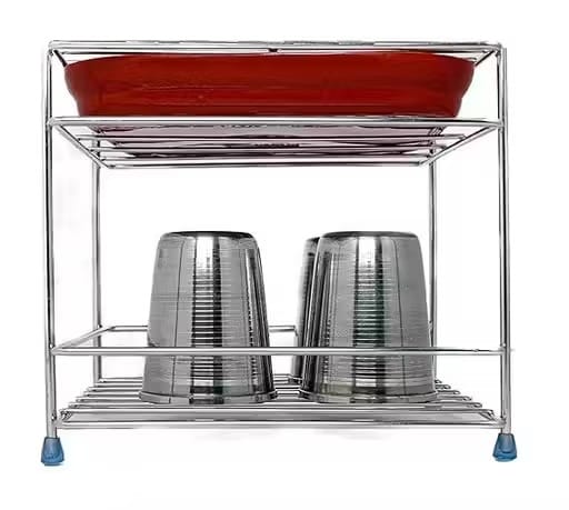 Premium Stainless Steel Matka Stand with Storage Rack