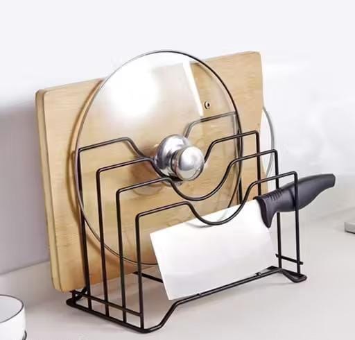 Premium Metal Multipurpose Cutting Board & Plate Stand Organizer