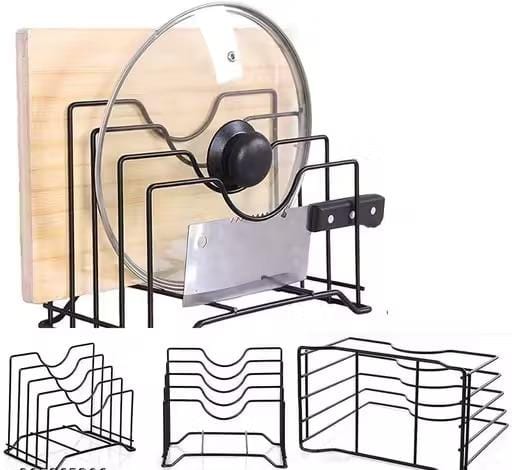 Premium Metal Multipurpose Cutting Board & Plate Stand Organizer