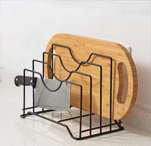 Premium Metal Multipurpose Cutting Board & Plate Stand Organizer
