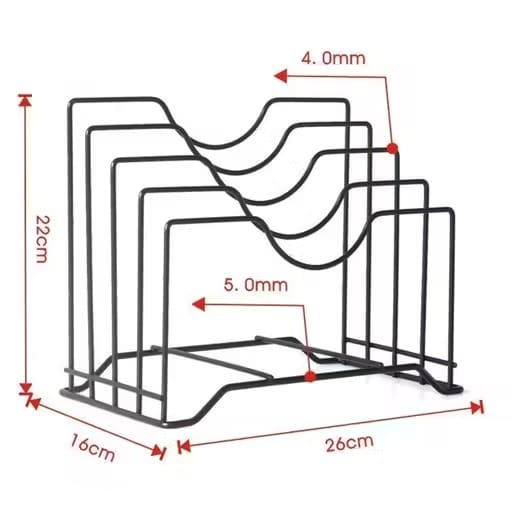 Premium Metal Multipurpose Cutting Board & Plate Stand Organizer