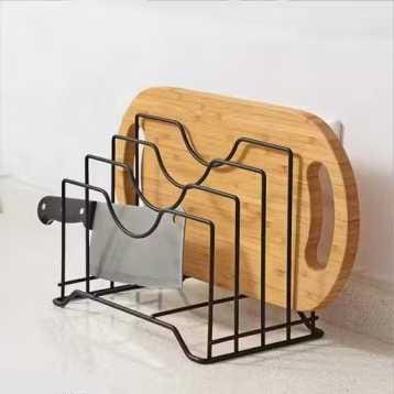 Premium Metal Multipurpose Cutting Board & Plate Stand Organizer