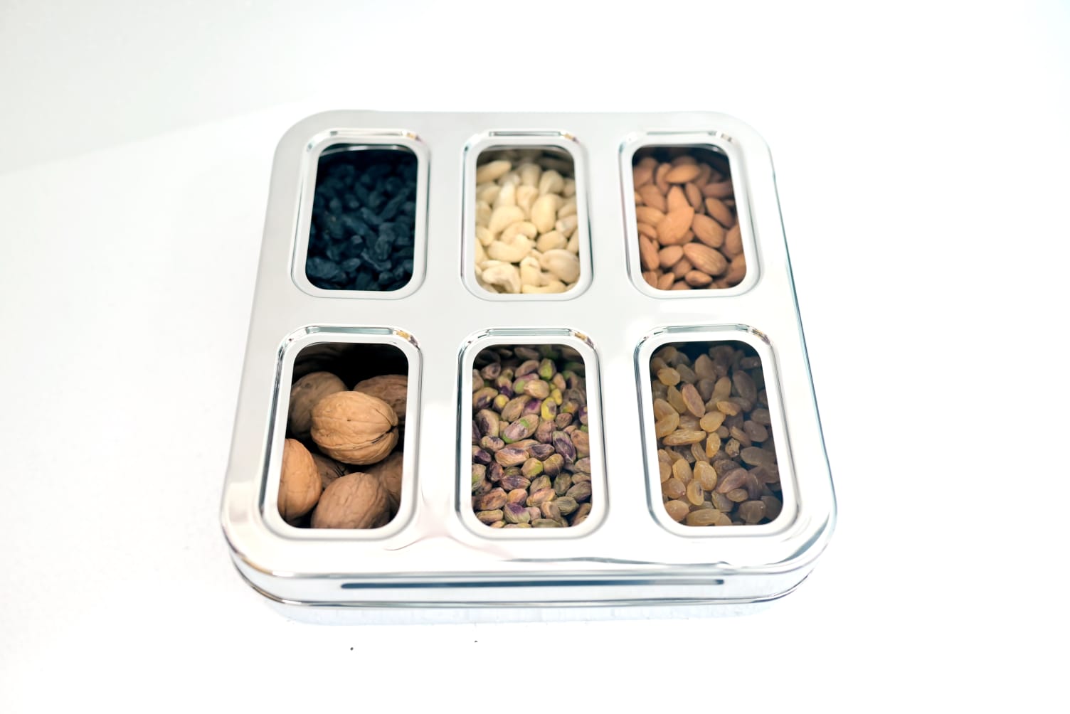 6-Compartment Premium Stainless Steel Masala Box  & Dry fruit Box