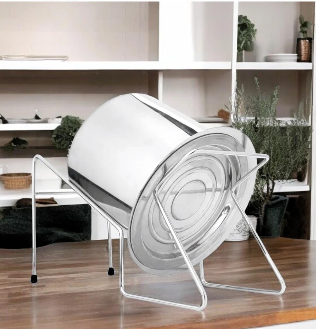 Heavy Duty Stainless Steel Rice Drum Stand | Kitchen Storage Container Holder