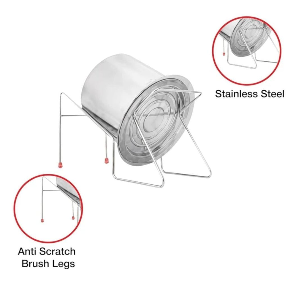 Heavy Duty Stainless Steel Rice Drum Stand | Kitchen Storage Container Holder