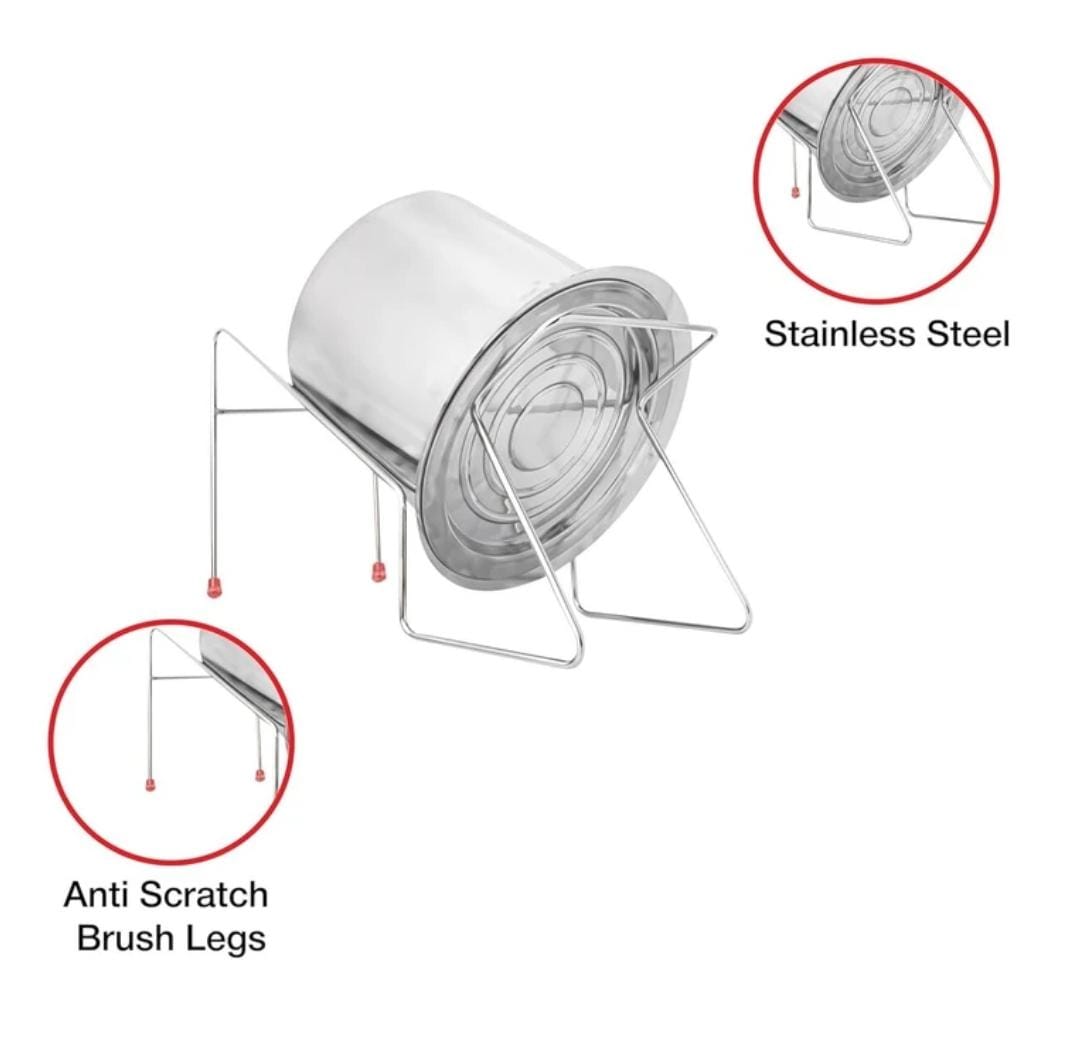 Heavy Duty Stainless Steel Rice Drum Stand | Kitchen Storage Container Holder