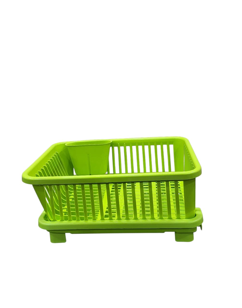 Smart Plastic Dish Drainer Rack with Drip Tray | Kitchen Dish Drying Basket (GREEN COLOUR)