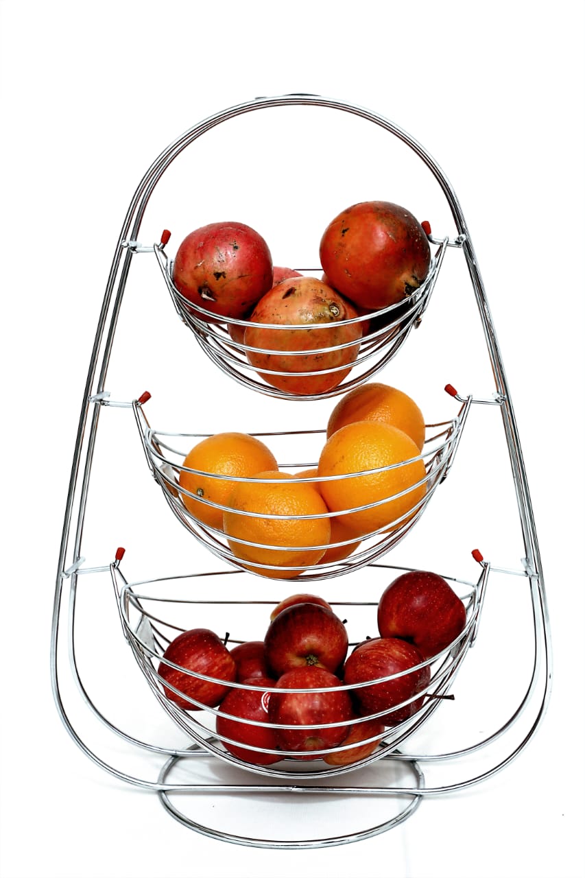 Premium 3-Tier Fruit Basket for Kitchen & Dining Table | Modern Designer Fruit and Vegetable Stand