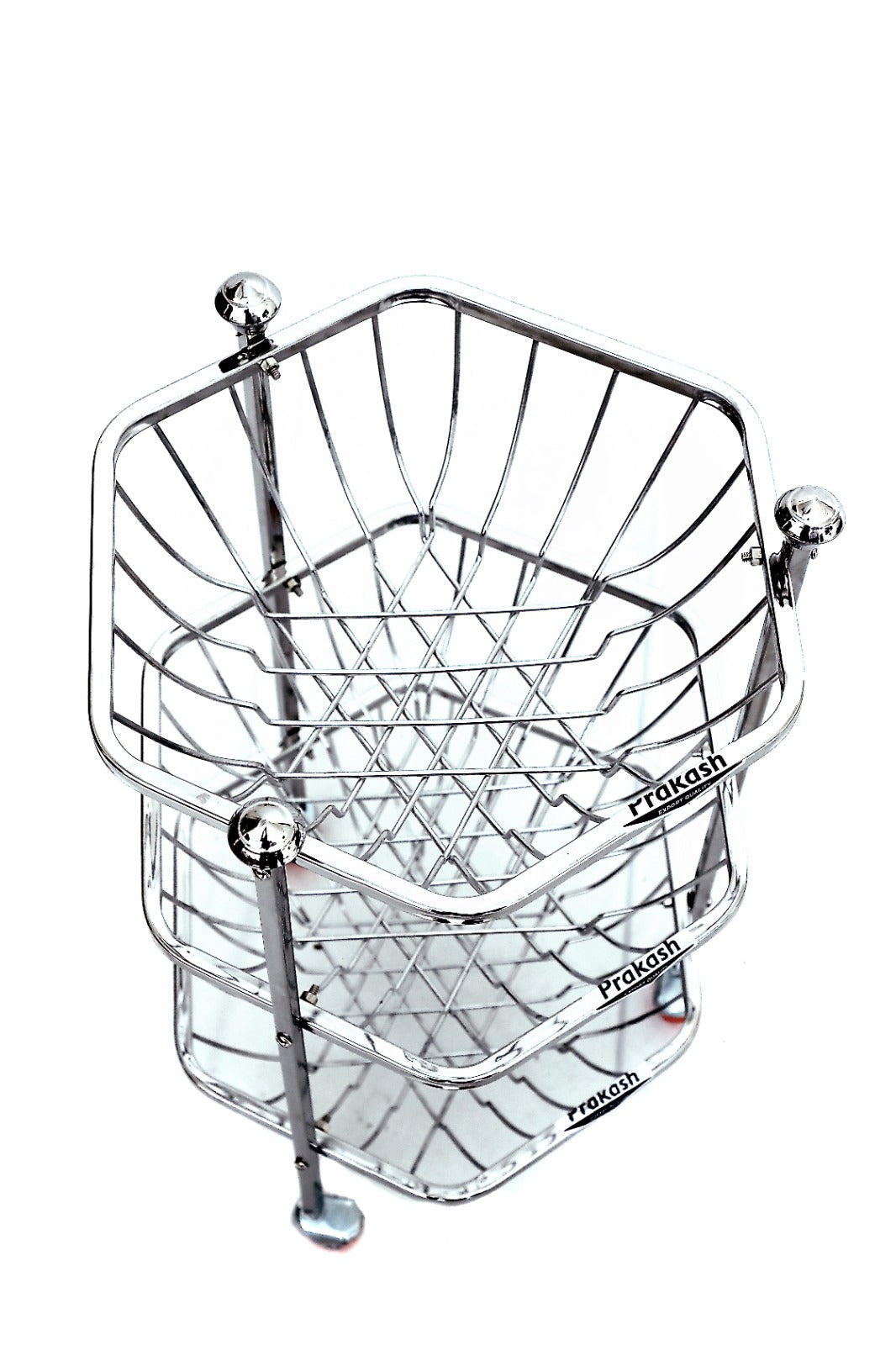 3 Layer Sixer Fruit & Vegetable Basket Trolley for Kitchen Storage | Stainless Steel Multipurpose Stand for Fruits, Vegetables, Groceries & Home Organization