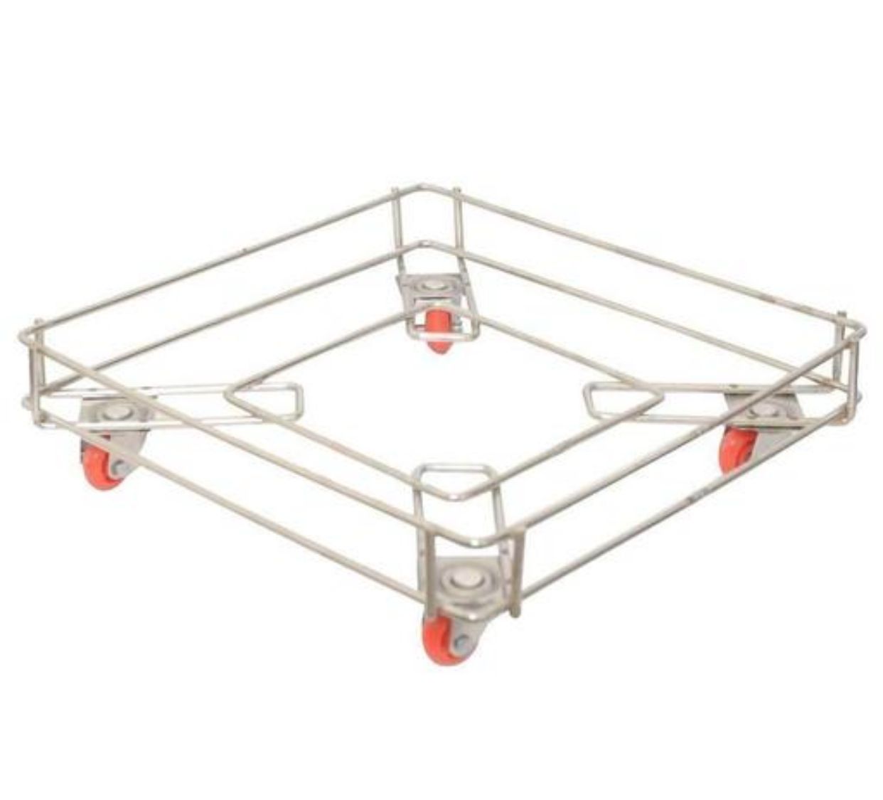 Square Oil Tin Container with Trolley | Edible Oil & Ghee Storage Can with Wheels | Heavy Duty Metal Tin for Kitchen & Commercial Use