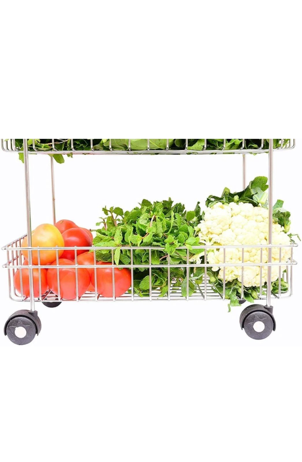 4-Tier Fruit and Vegetable Rolling Trolley