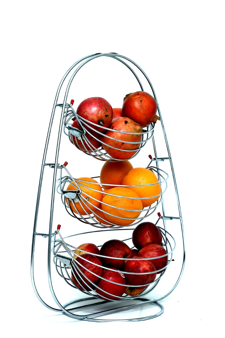 Premium 3-Tier Fruit Basket for Kitchen & Dining Table | Modern Designer Fruit and Vegetable Stand
