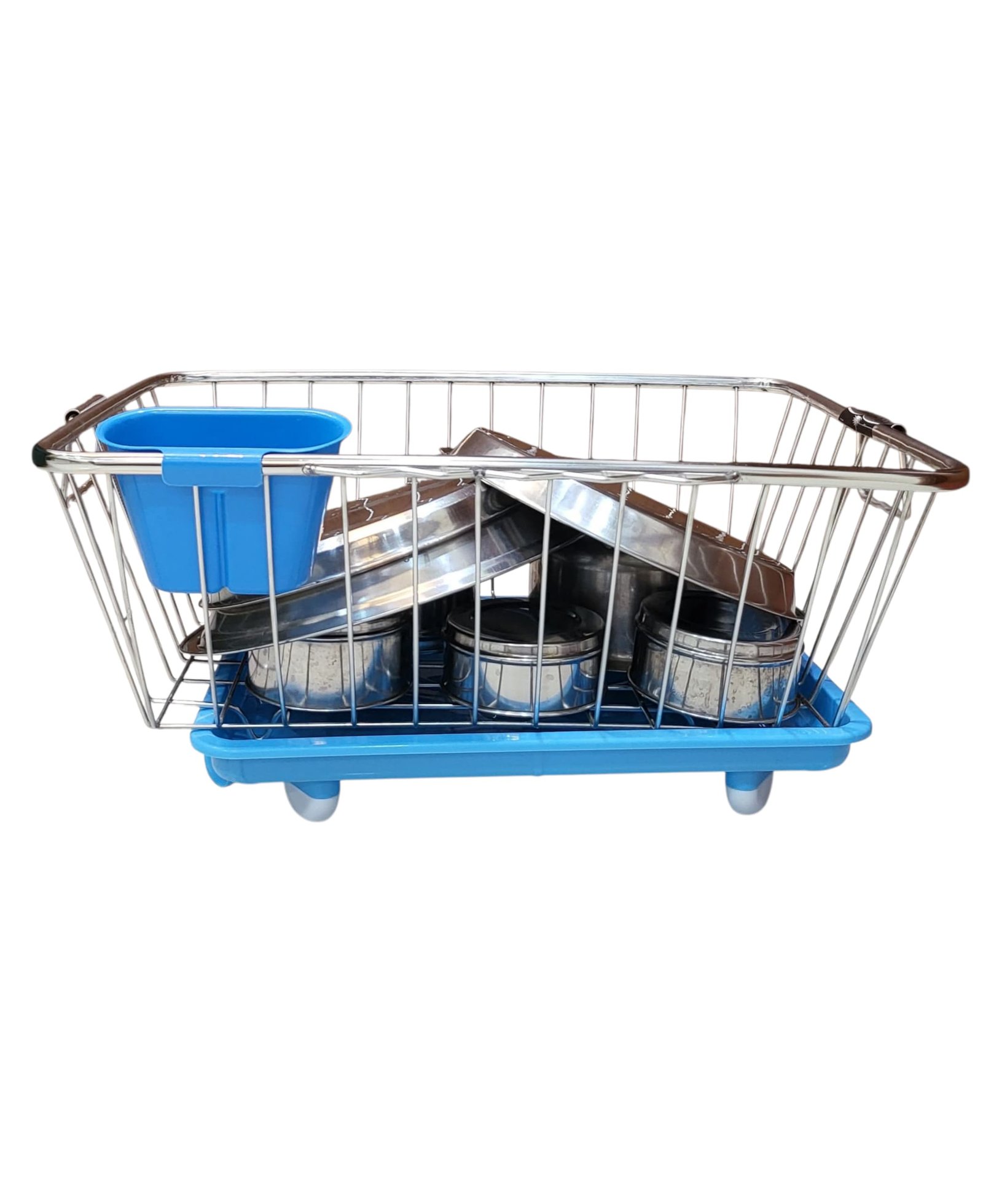 360 DEGREE BLUE BASKET WITH TRAY & SPOON HOLDER