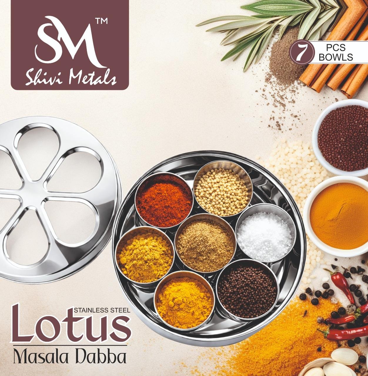 SMALL SIZE LOTUS MASALA DABBA