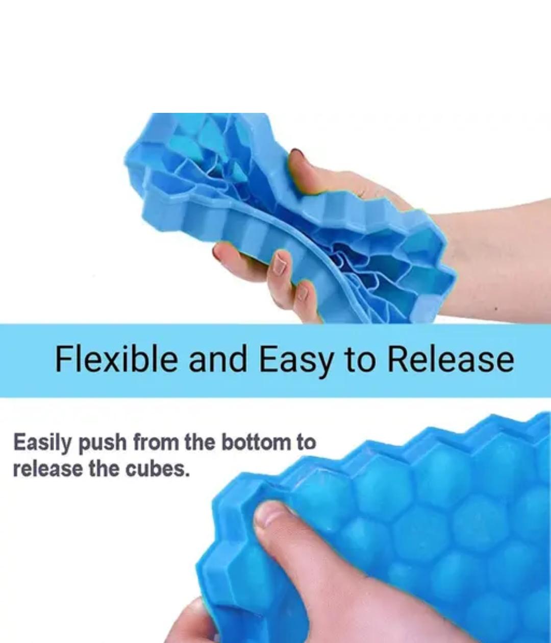 HEXAGONAL SILICON ICE TRAY ( BLUE )
