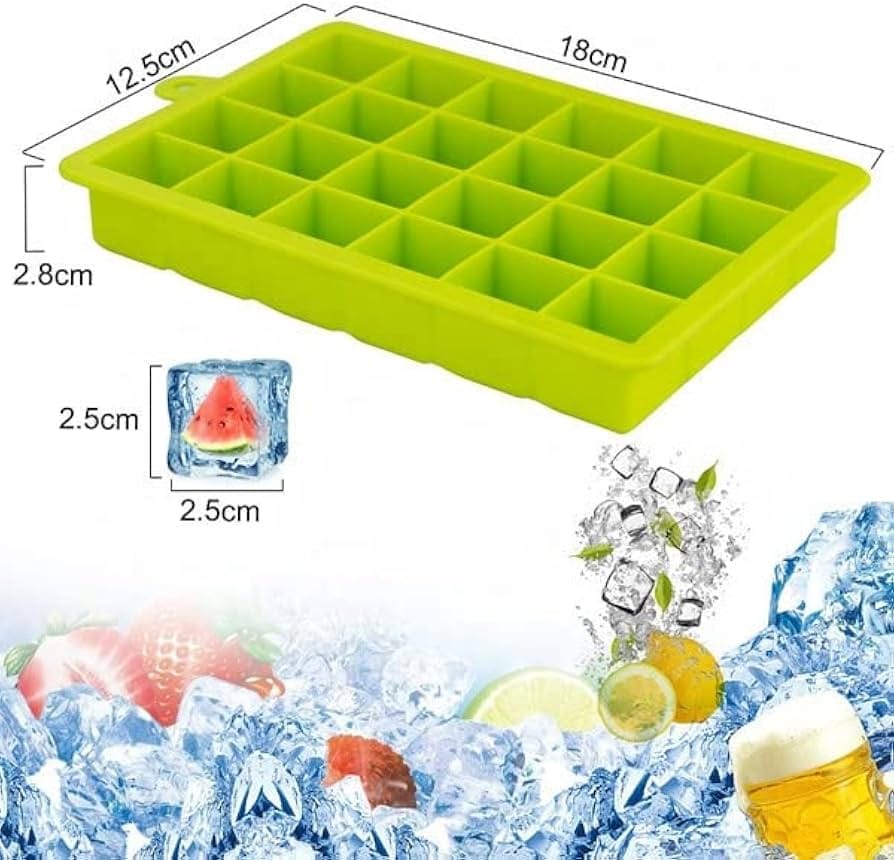 SQUARE SILICON ICE TRAY (GREEN)