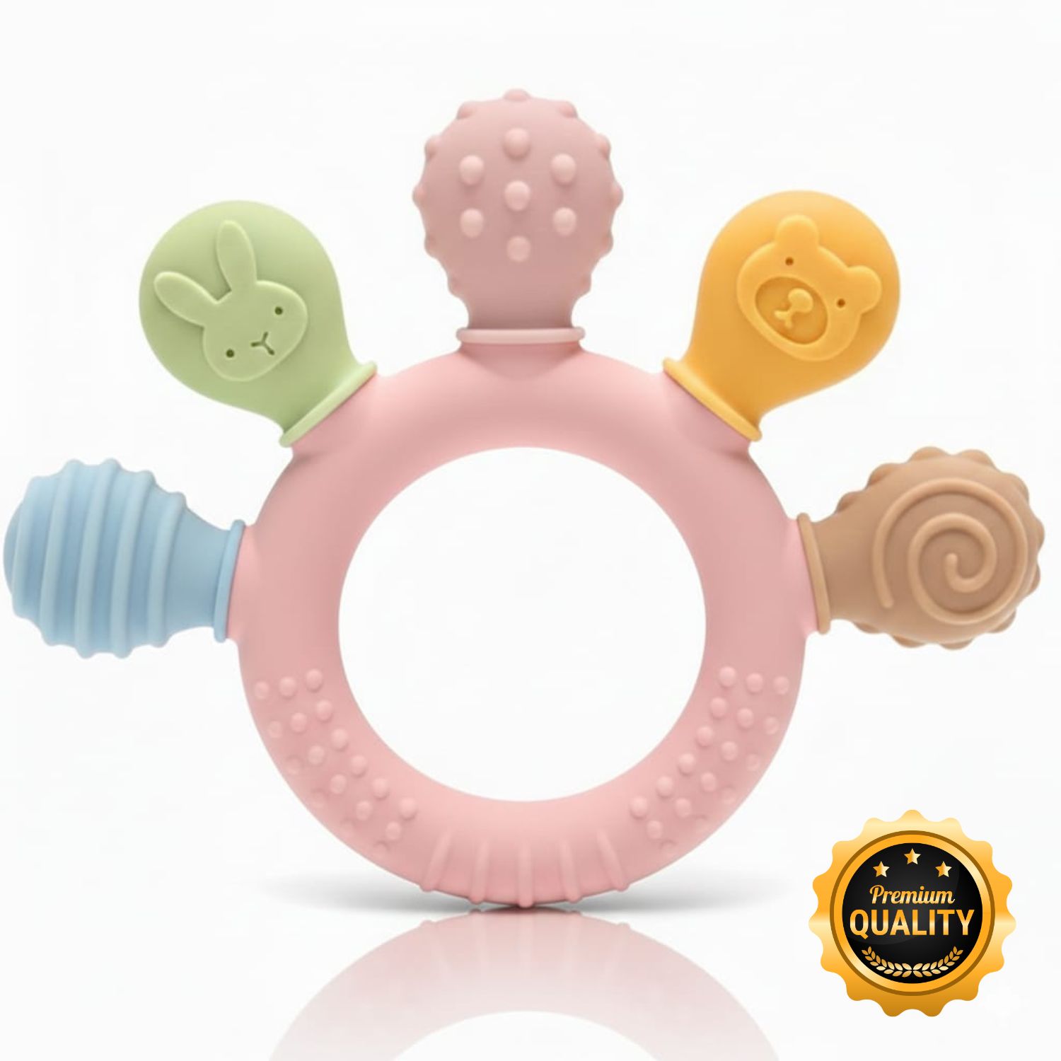5 finger baby hand silicone teether